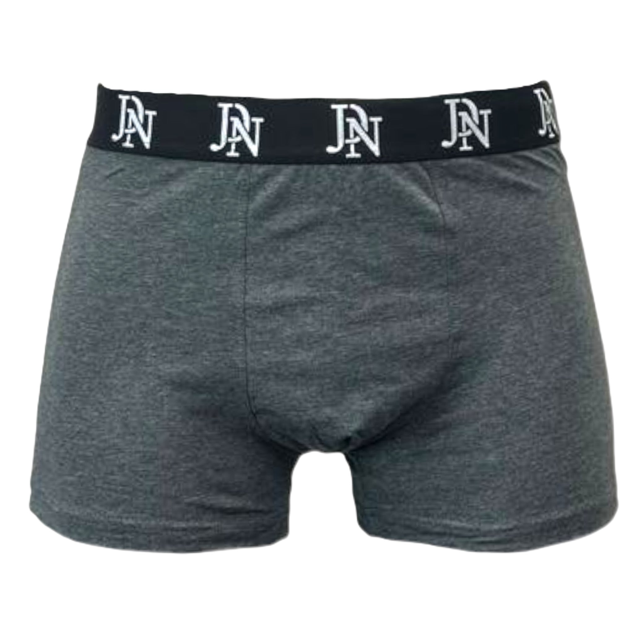 JDN men’s underwear 3 pack – cotton stretch boxer briefs in black, navy, and grey with branded waistband, breathable and supportive design